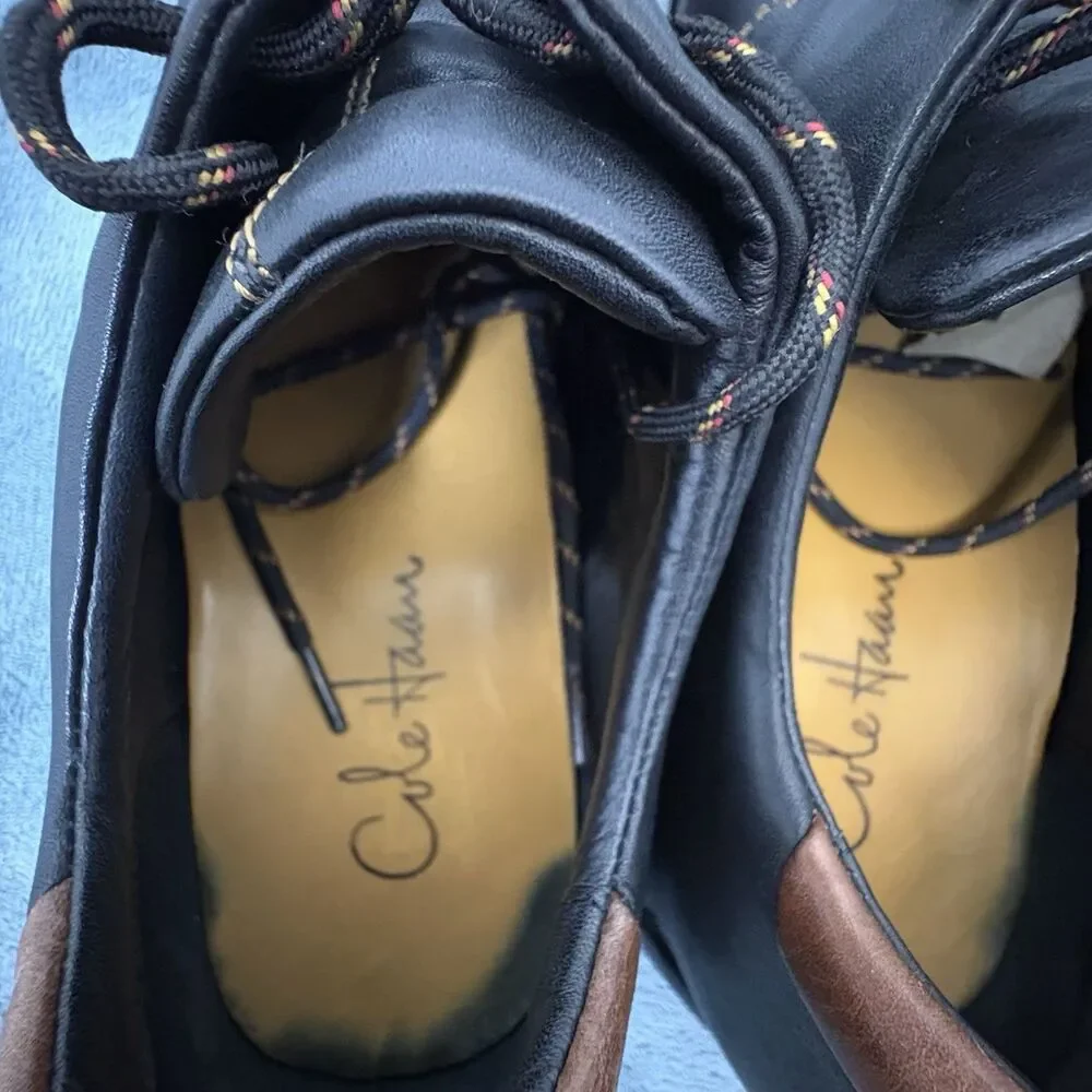 Cole Haan Zeno C07483 Black Leather Split toe Lace Up Oxford Shoes Mens 9 W
